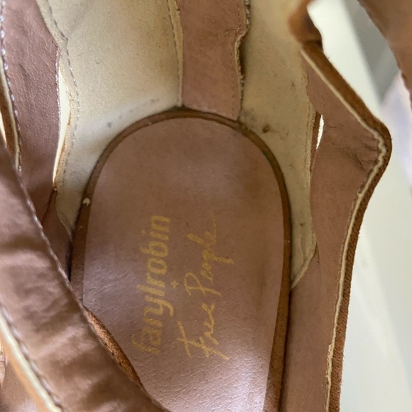 Free People Faryl Robin Tan heels triple straps Sandals size 10 - Picture 4 of 7